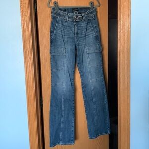 NWT White House Black Market high rise boot cargo jeans